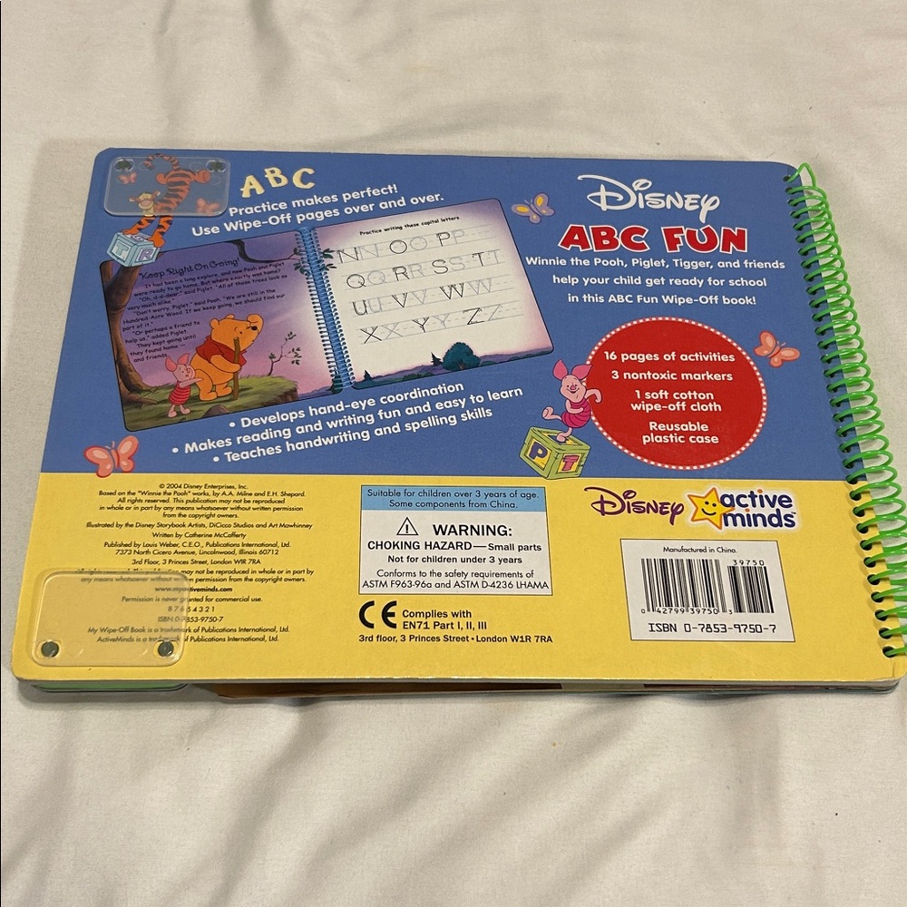 🐳2/$10🐳 Disney Pooh ABC fun my wipe off book - Picture 2 of 3